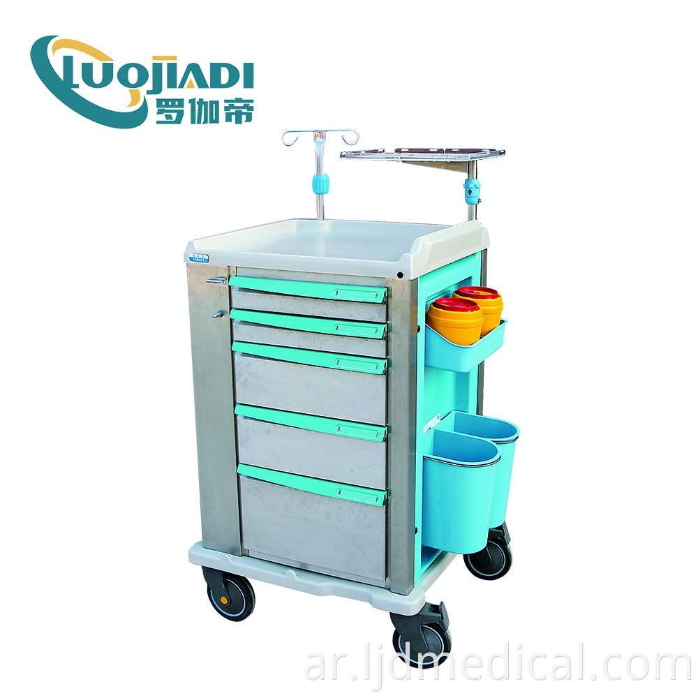 emergency trolley in medical equipment serious